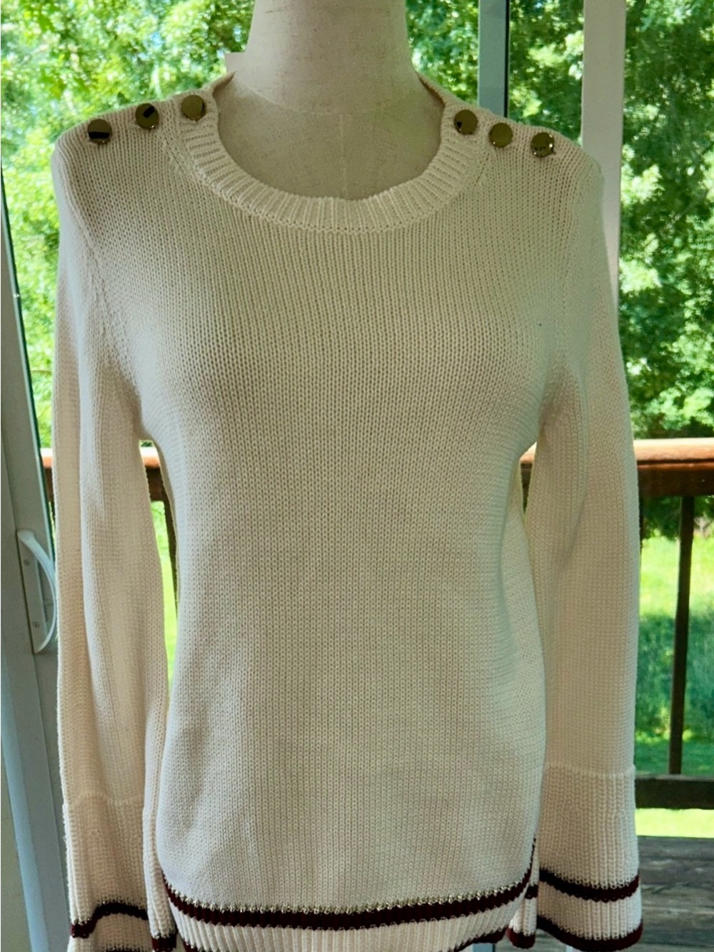 Vintage LOFT  Ivory Crewneck Sweater 100% Cotton Brand New with Tags